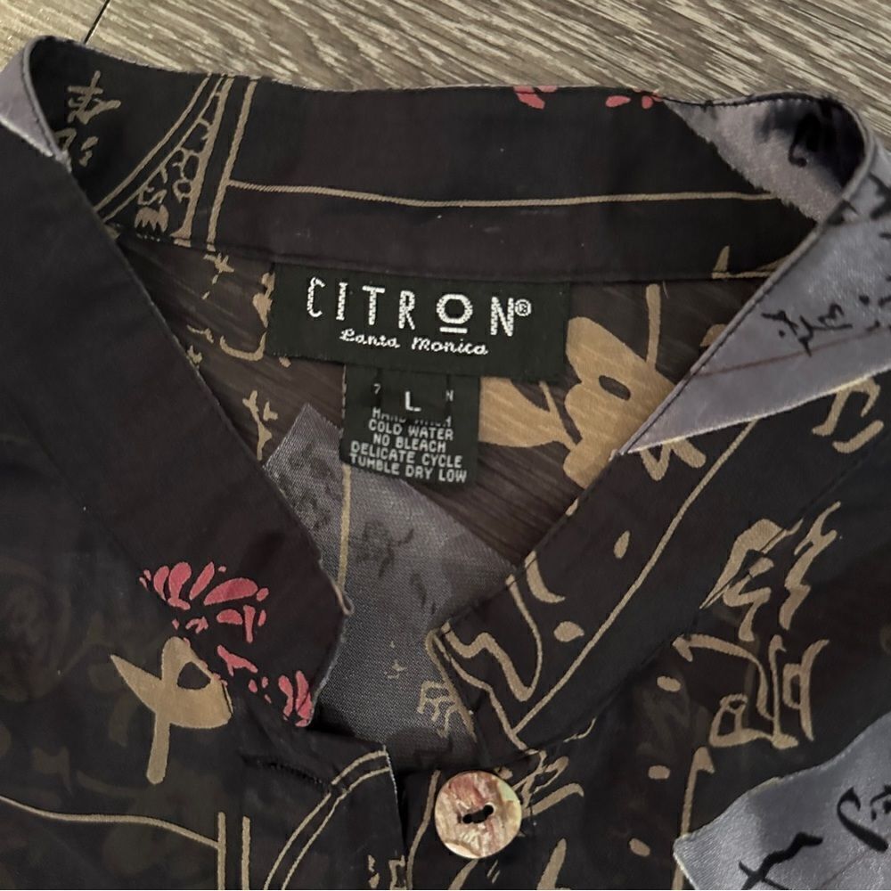 Citron Duster Sheer Button Down - Picture 5 of 7